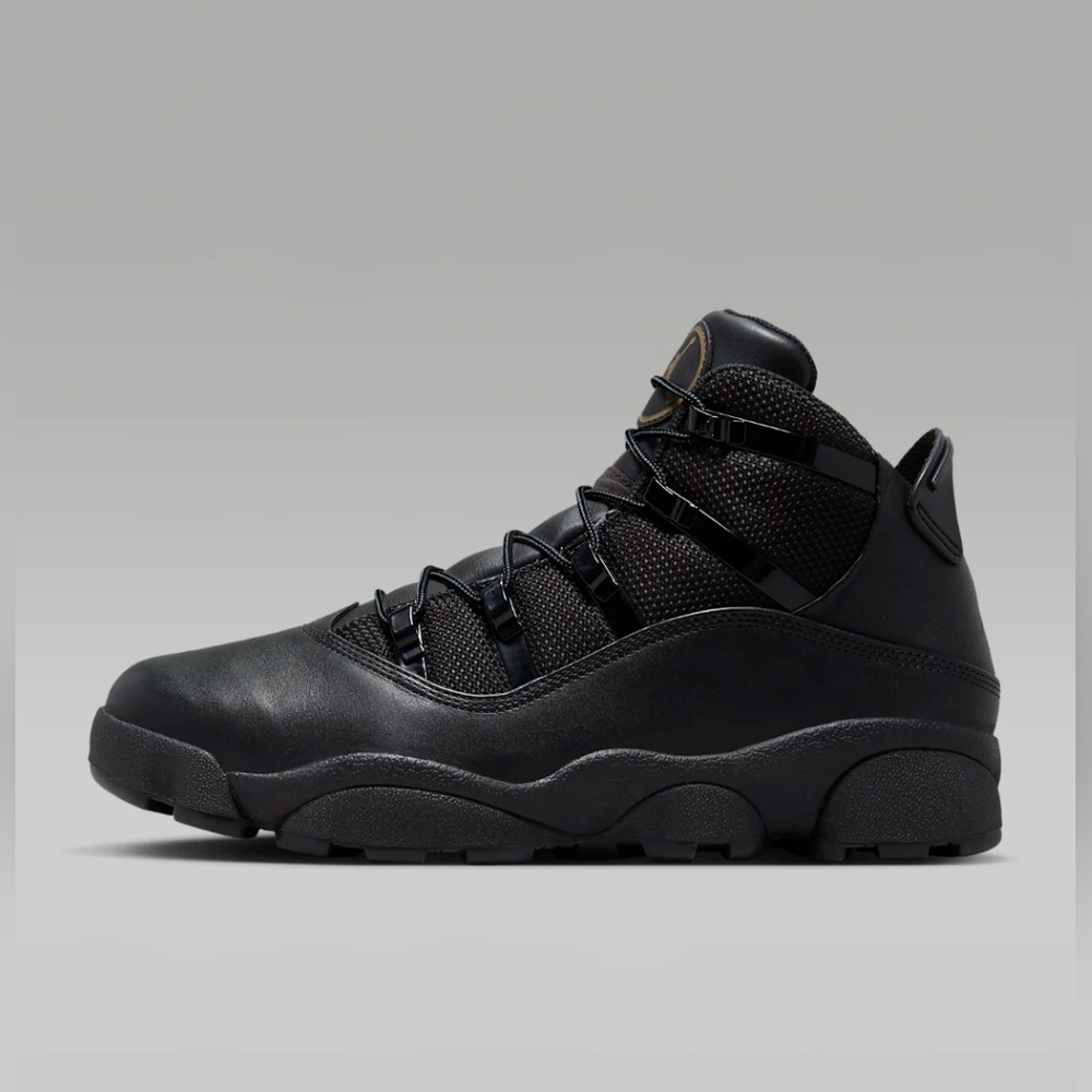 Air Jordan Winterized 6 Rings Triple Black Mens Shoes Size 8